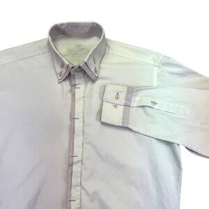 Picalino Button Down Shirt Men's Large Slim Fit Dress Shirt Light Green Business